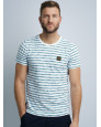 PME Legend T-Shirt - weiss, blau gestreift
